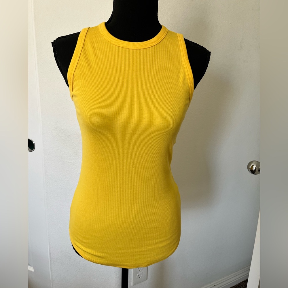 NWOT a.n.a Yellow Fitted Tank Top